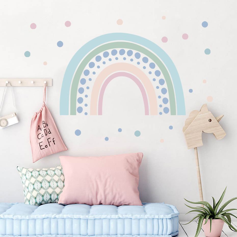 Rainbow Polka Dot Wall Decals