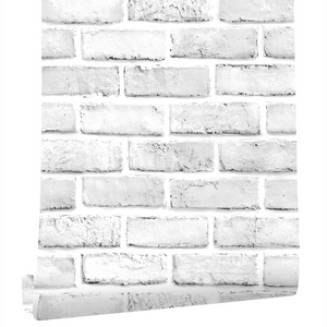 White/Grey Brick Wall Self-Adhesive Wallpaper
