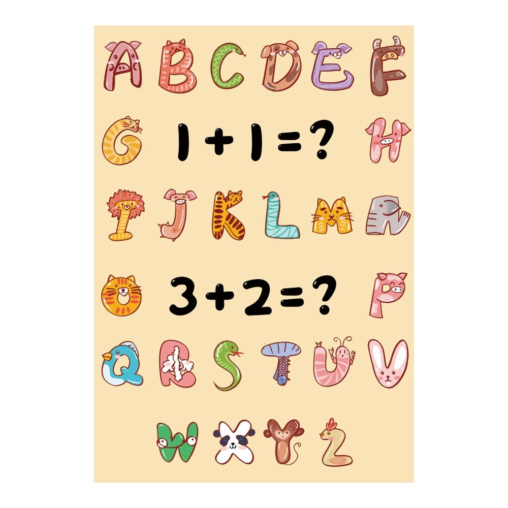 Cartoon Style Alphabet Rectangle Area Rug