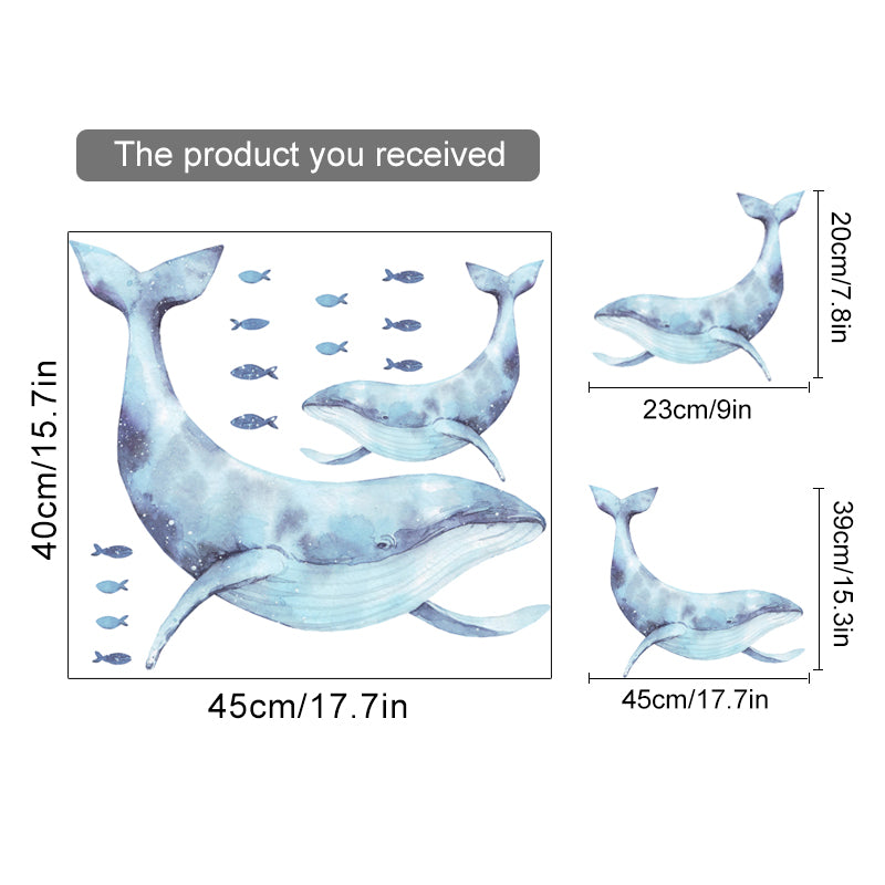 Nursery Wall Decal Underwater Blue Whale