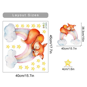 Cartoon Cute Fox Wall Decals