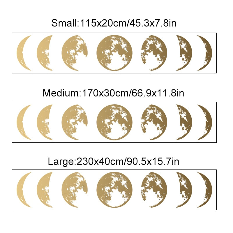 Nursery Wall Decals Gold Silver Moon Phase