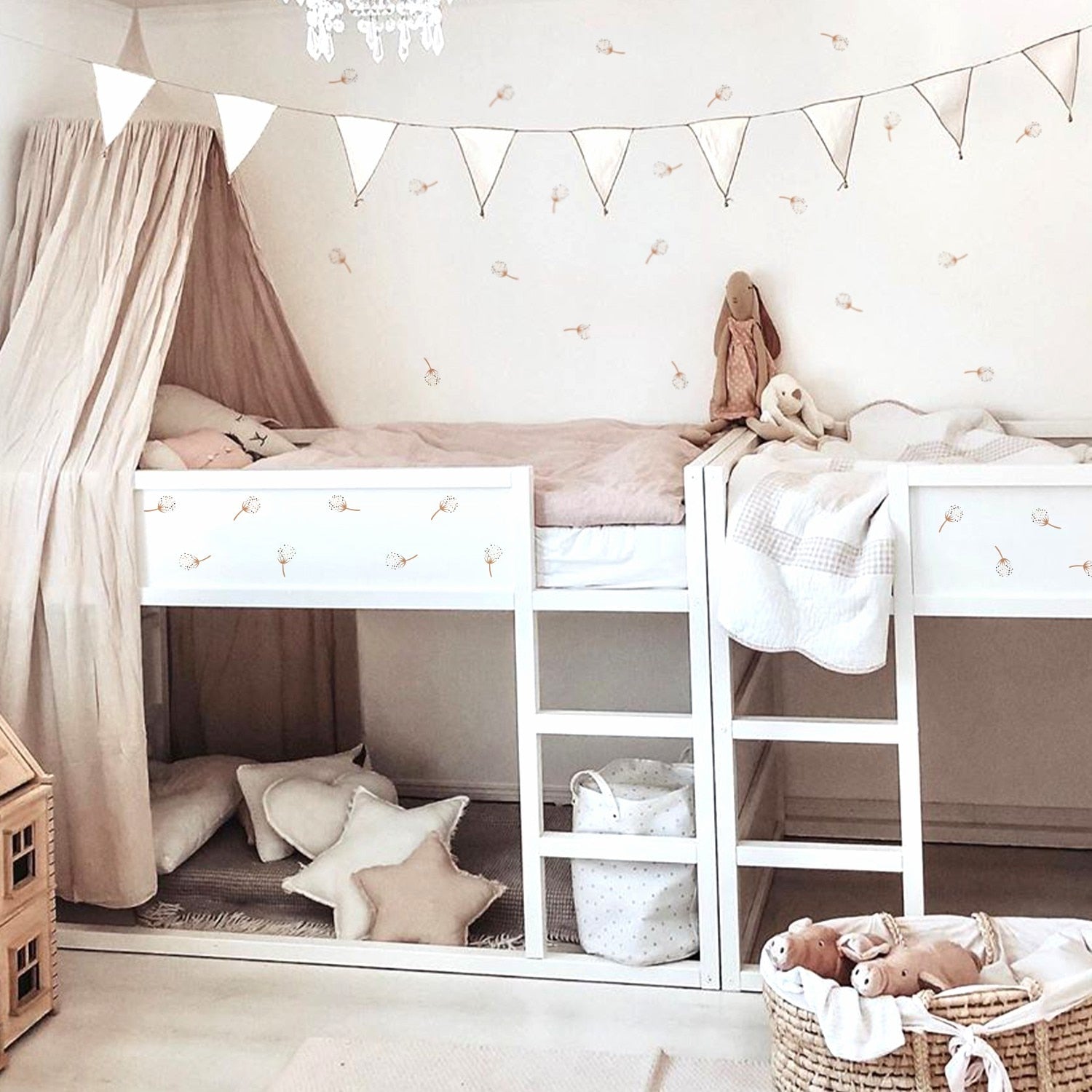 Pattern Wall Decals Boho Dandelion Flowers