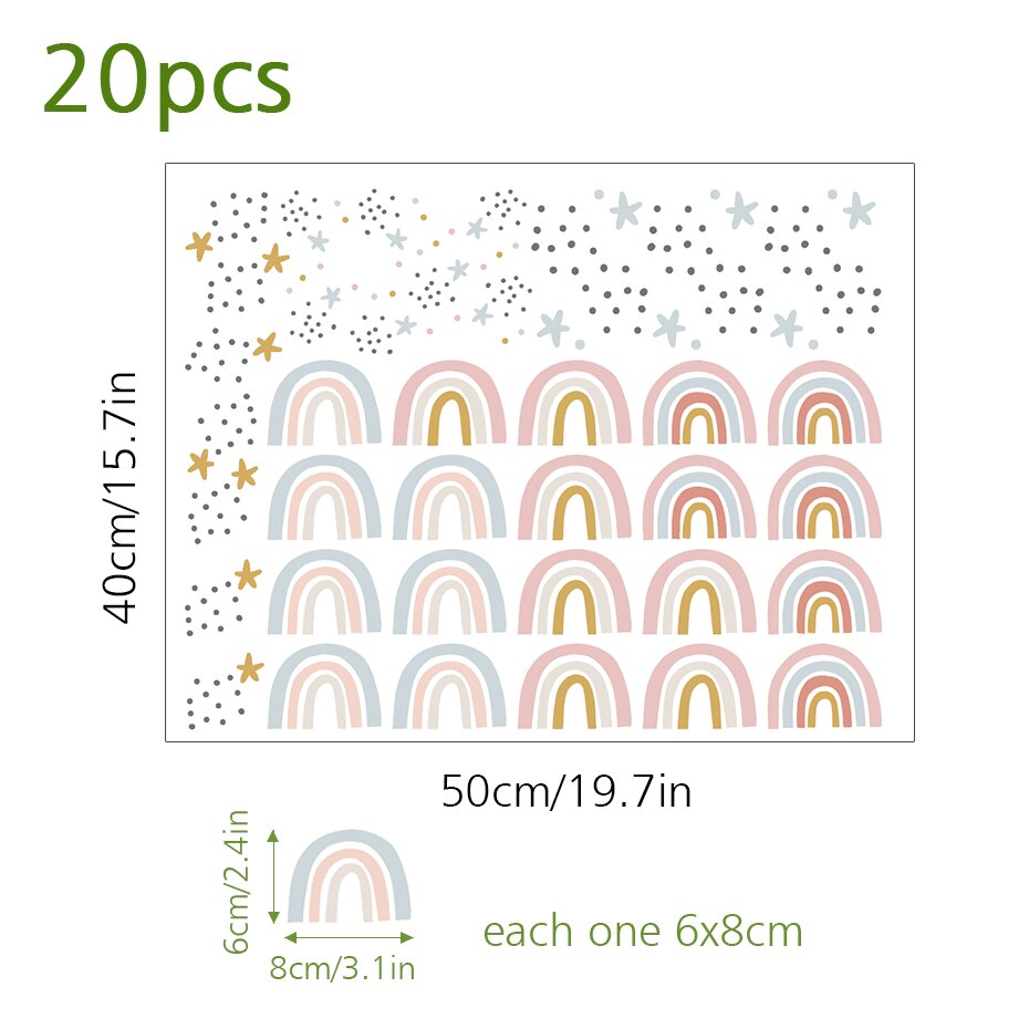 Bohomian Wall Decals Rainbow Patterns