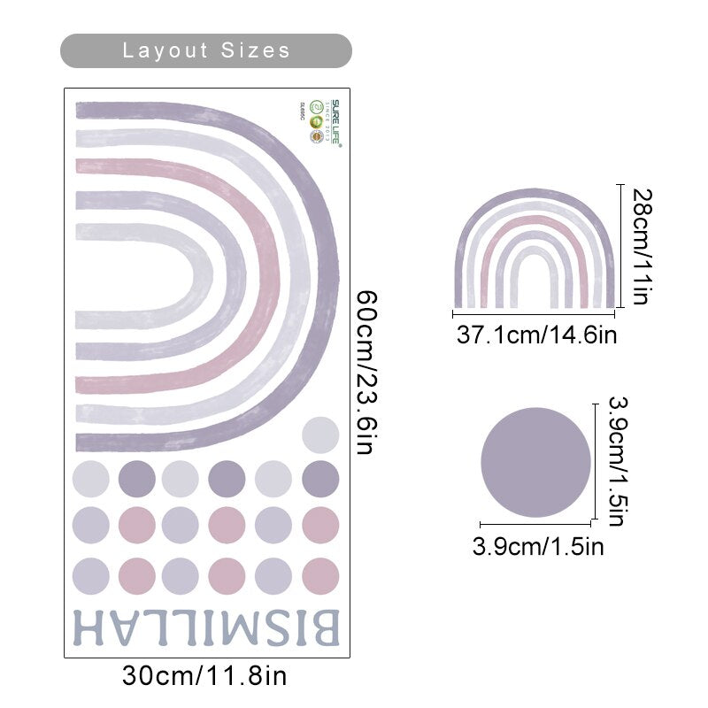 Boho Wall Decals Rainbows