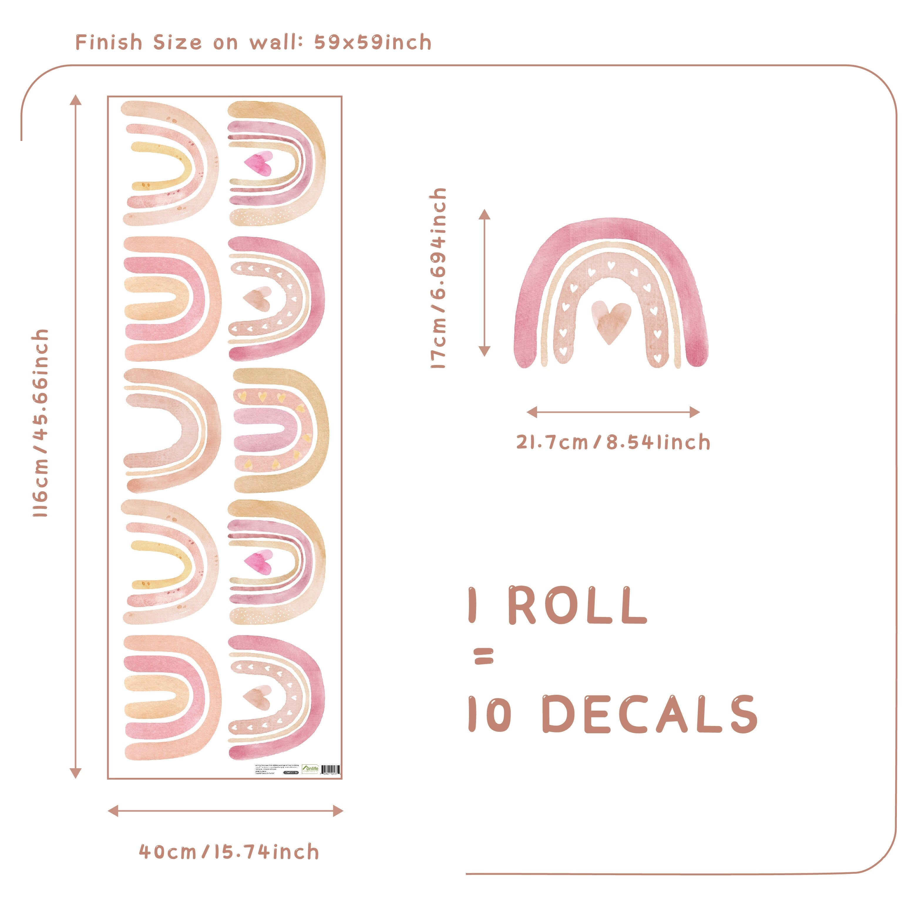 Small Colorful Rainbows Wall Decals