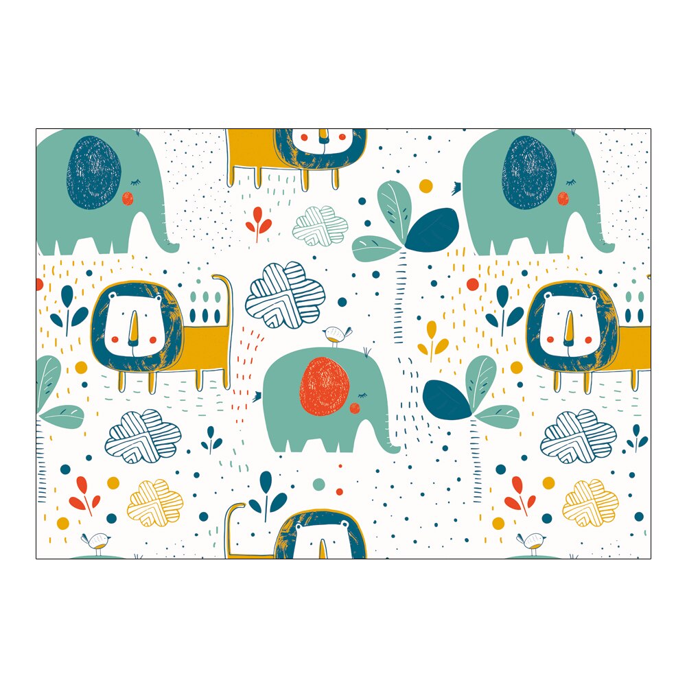 Nursery Cartoon Style Rectangle Area Rug