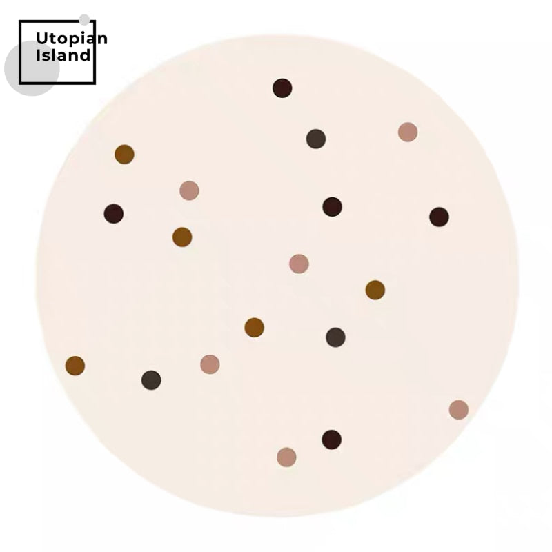 Area Round Rug Dots Pattern