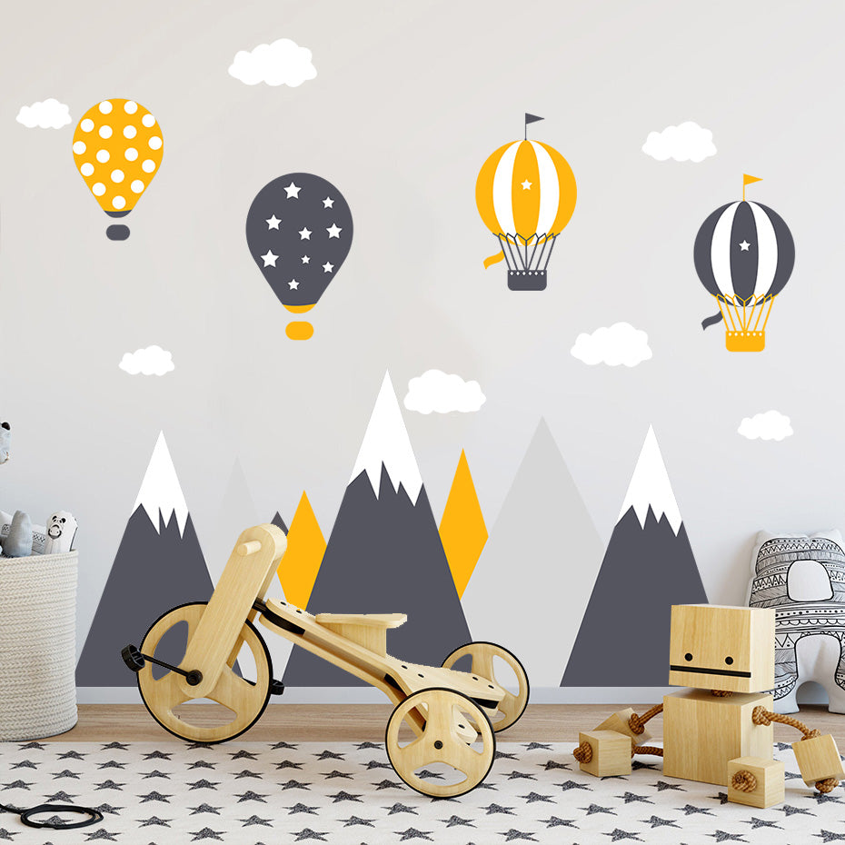 Wall Decals Hot Air Balloons in Mountains