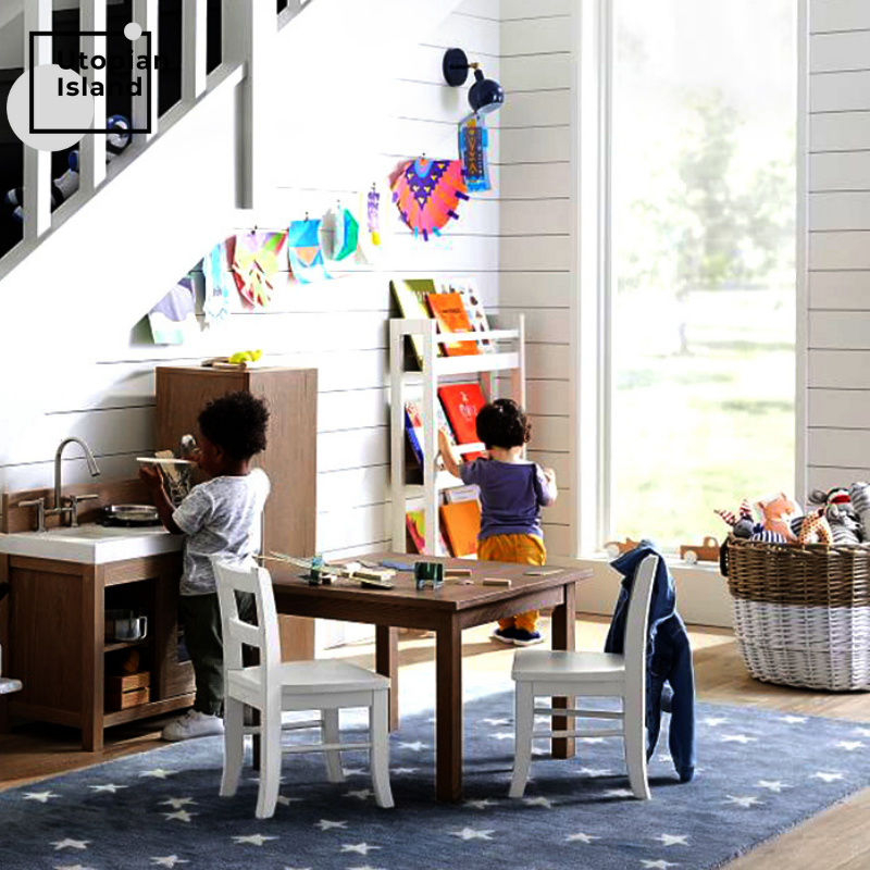 Area Rectangular Rug Stars Pattern