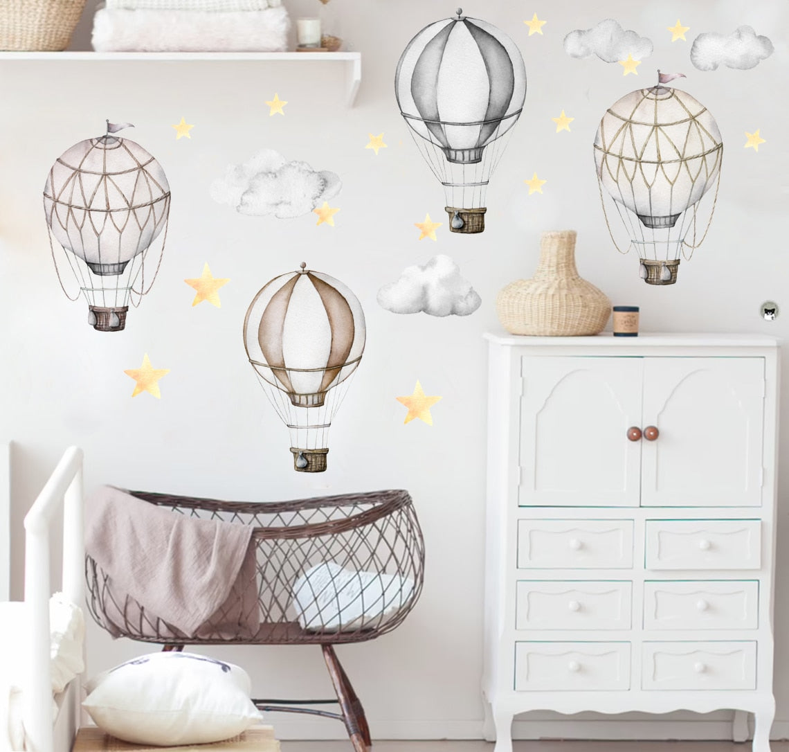 Cartoon Hot Air Balloon Wall Decals