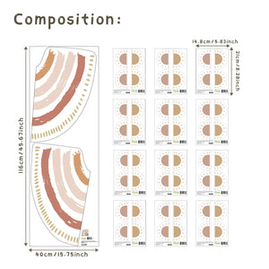 Boho Pattern Rainbows Wall Decals