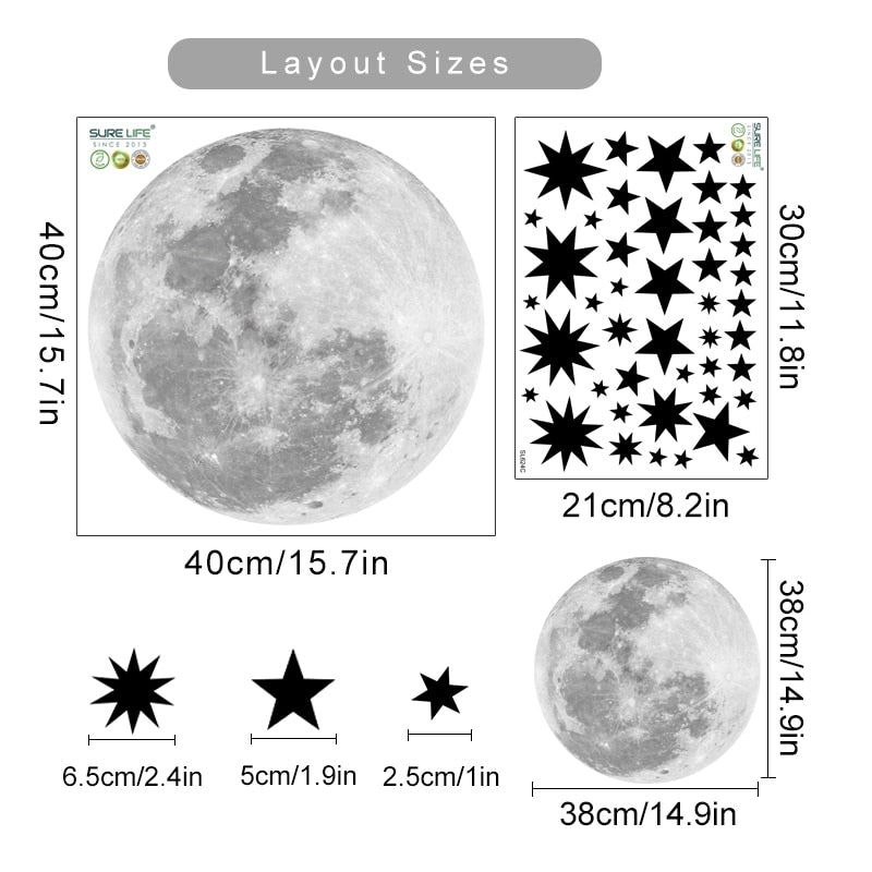 Nursery Wall Decals Moon & Stars
