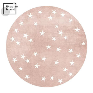 Area Round Rug Stars Pattern