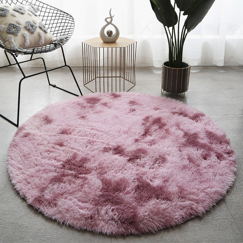 Fluffy Thick Area Round Rug