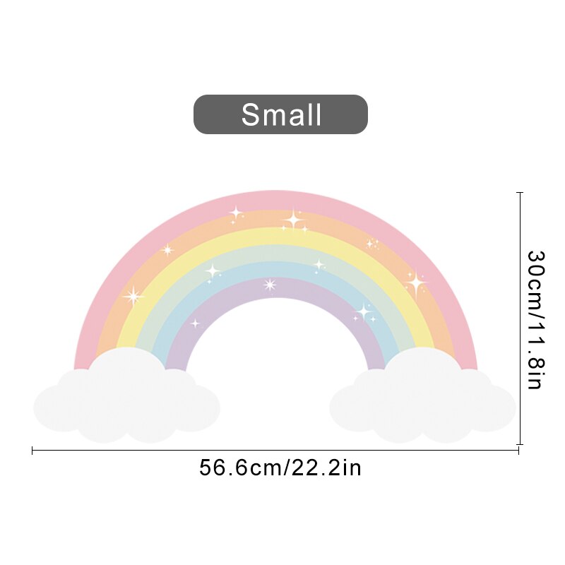 Cartoon Wall Decals Pastel Rainbow Clouds