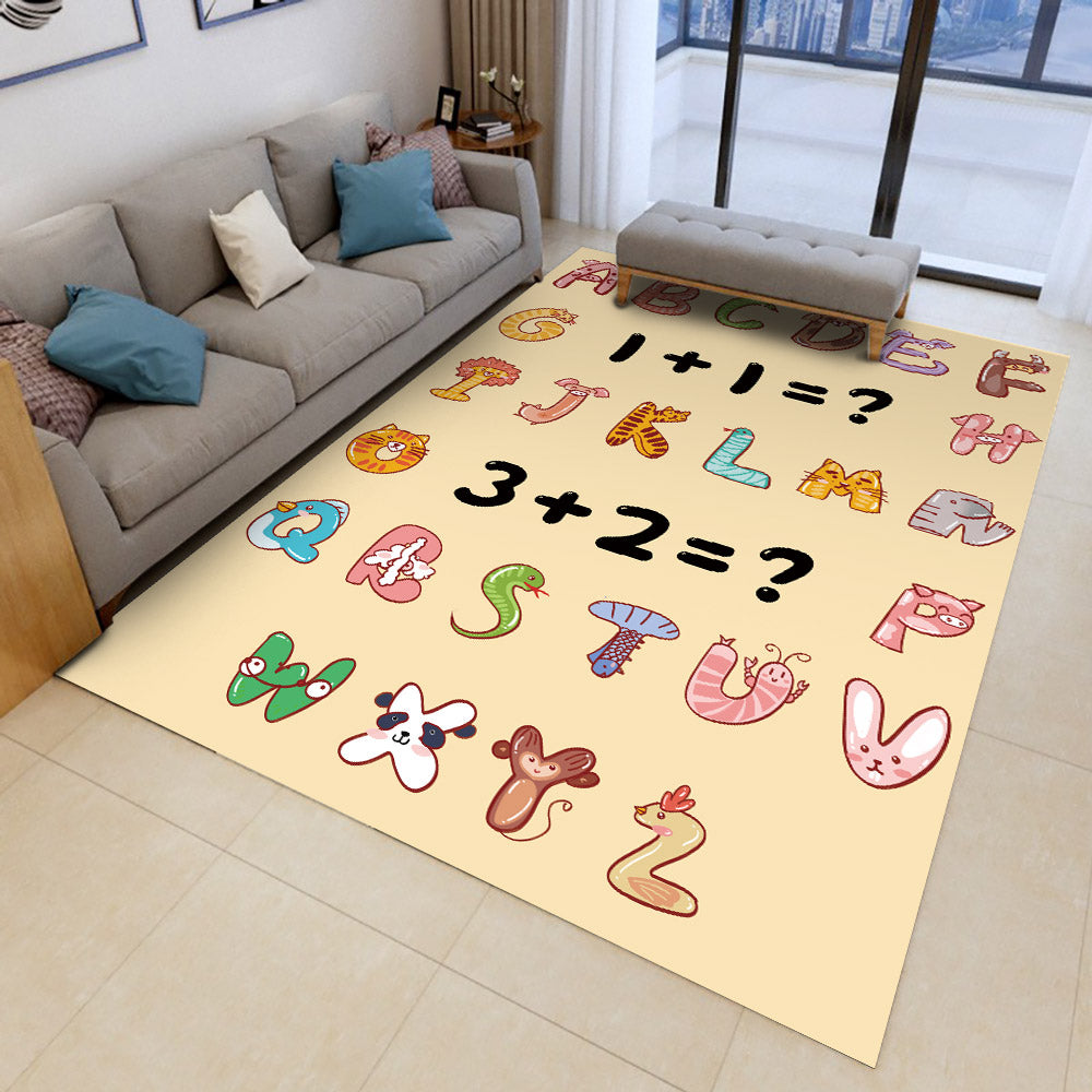 Cartoon Style Alphabet Rectangle Area Rug