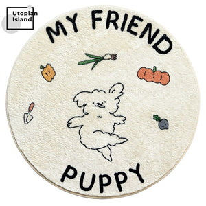 Area Round Rug Animal Friends