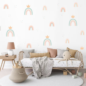 Cartoon Wall Decals Rainbow Patterns