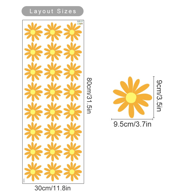 Cartoon Wall Decals Daisy Flower