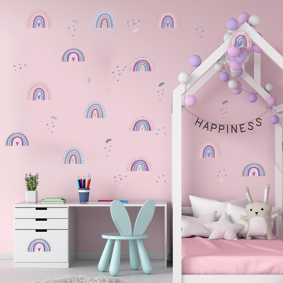 Cartoon Wall Decals Rainbow Patterns