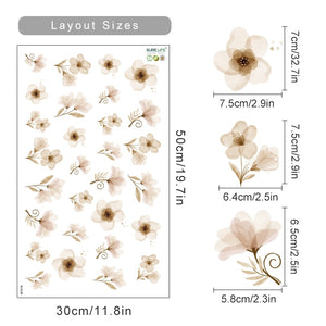 Boho Floral Butterfly Wall Decals