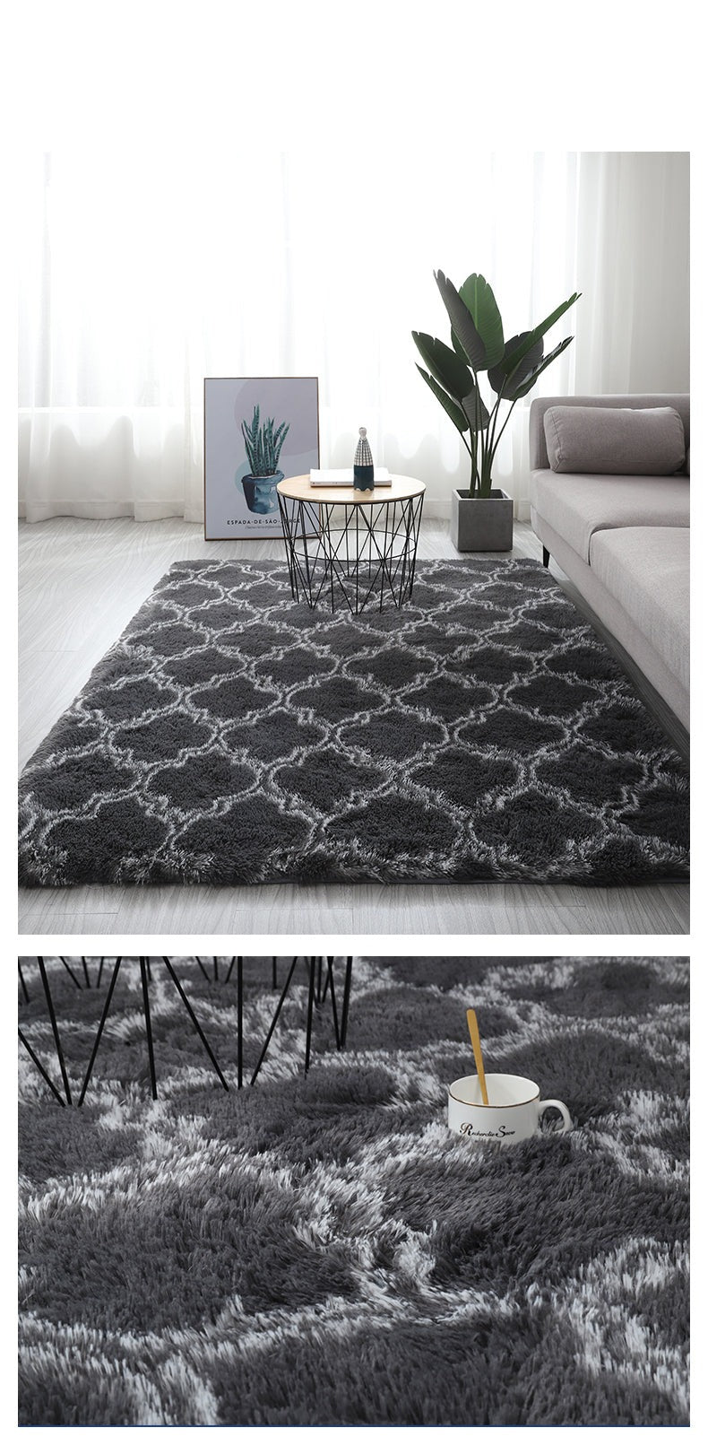 Pattern Fluffy Thick Area Rug