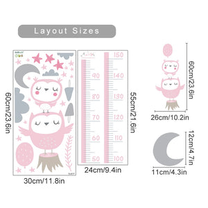 Height Chart Wall Decal Animals Stars