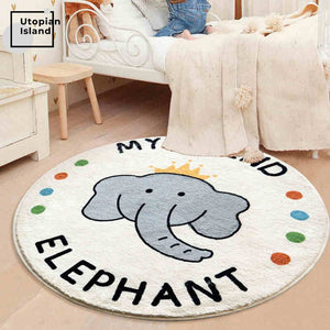 Area Round Rug Animal Friends