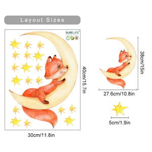 Cartoon Cute Fox Wall Decals