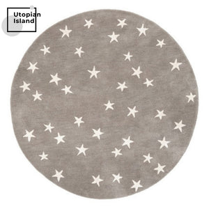 Area Round Rug Stars Pattern