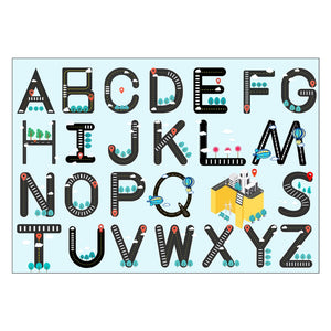 Cartoon Style Alphabet Rectangle Area Rug