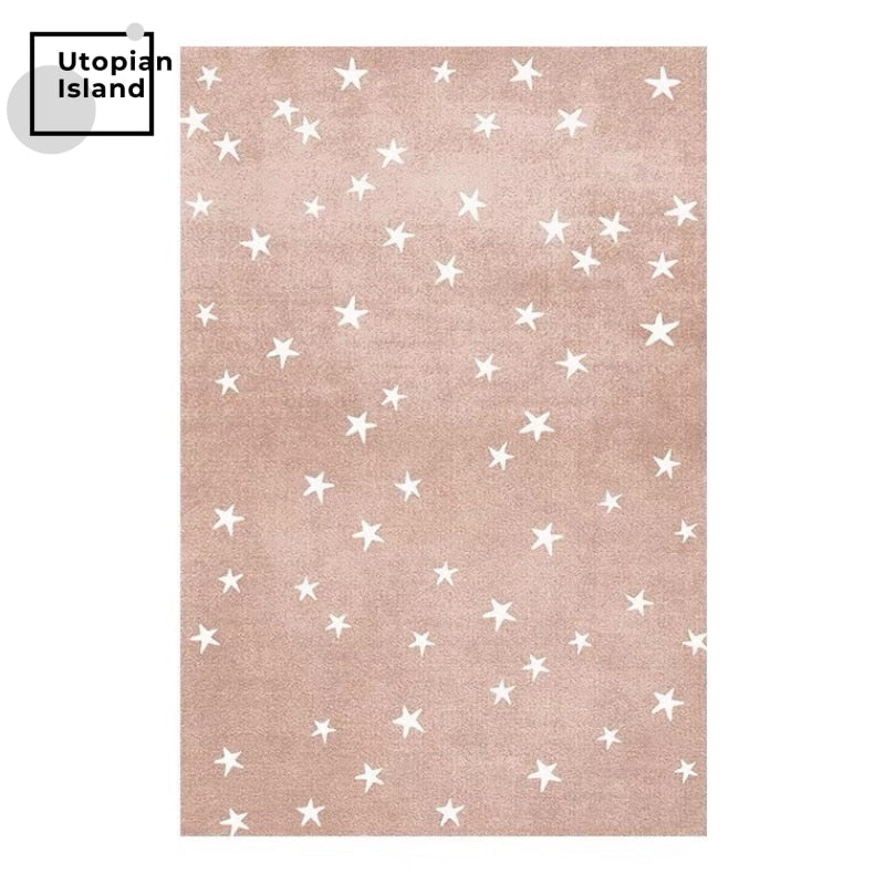 Area Rectangular Rug Stars Pattern