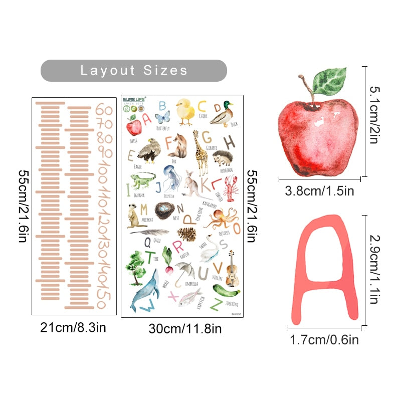 Cartoon Height Measurement Dinosaur Wall Decals