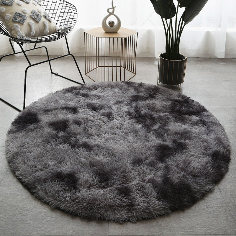 Fluffy Thick Area Round Rug