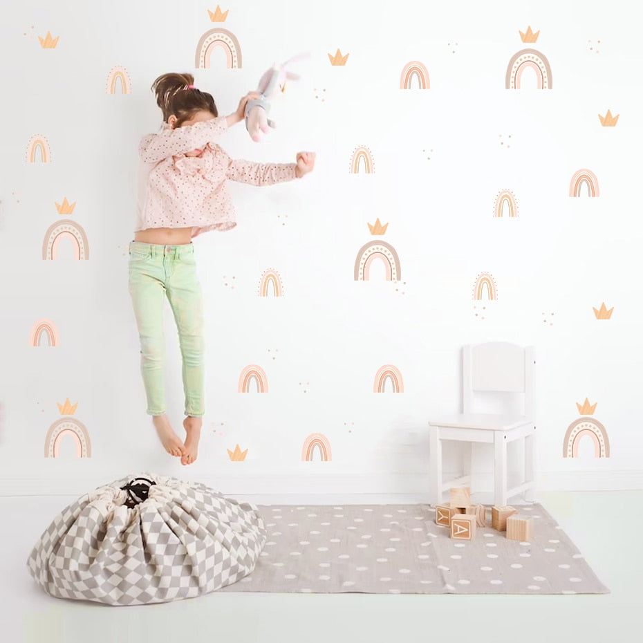 Cartoon Wall Decals Rainbow Patterns