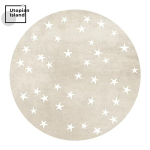 Area Round Rug Stars Pattern