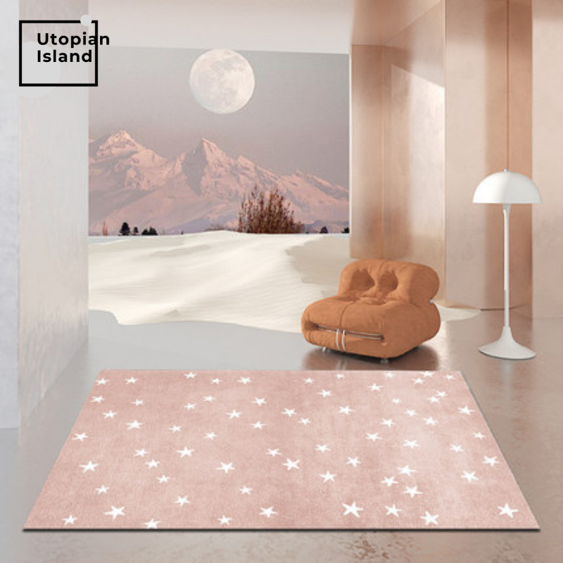 Area Rectangular Rug Stars Pattern
