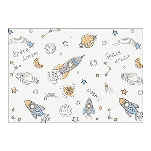 Nursery Cartoon Style Rectangle Area Rug