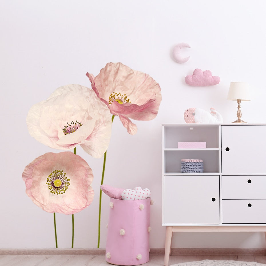 Wall Decals Pink Anemone Flowers