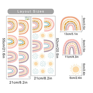 Cartoon Wall Decals Rainbow Patterns