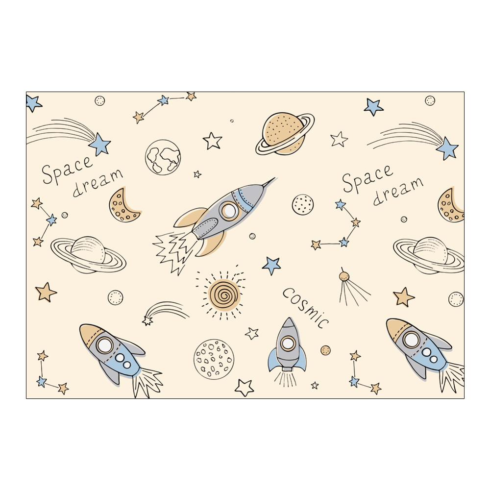 Nursery Cartoon Style Rectangle Area Rug