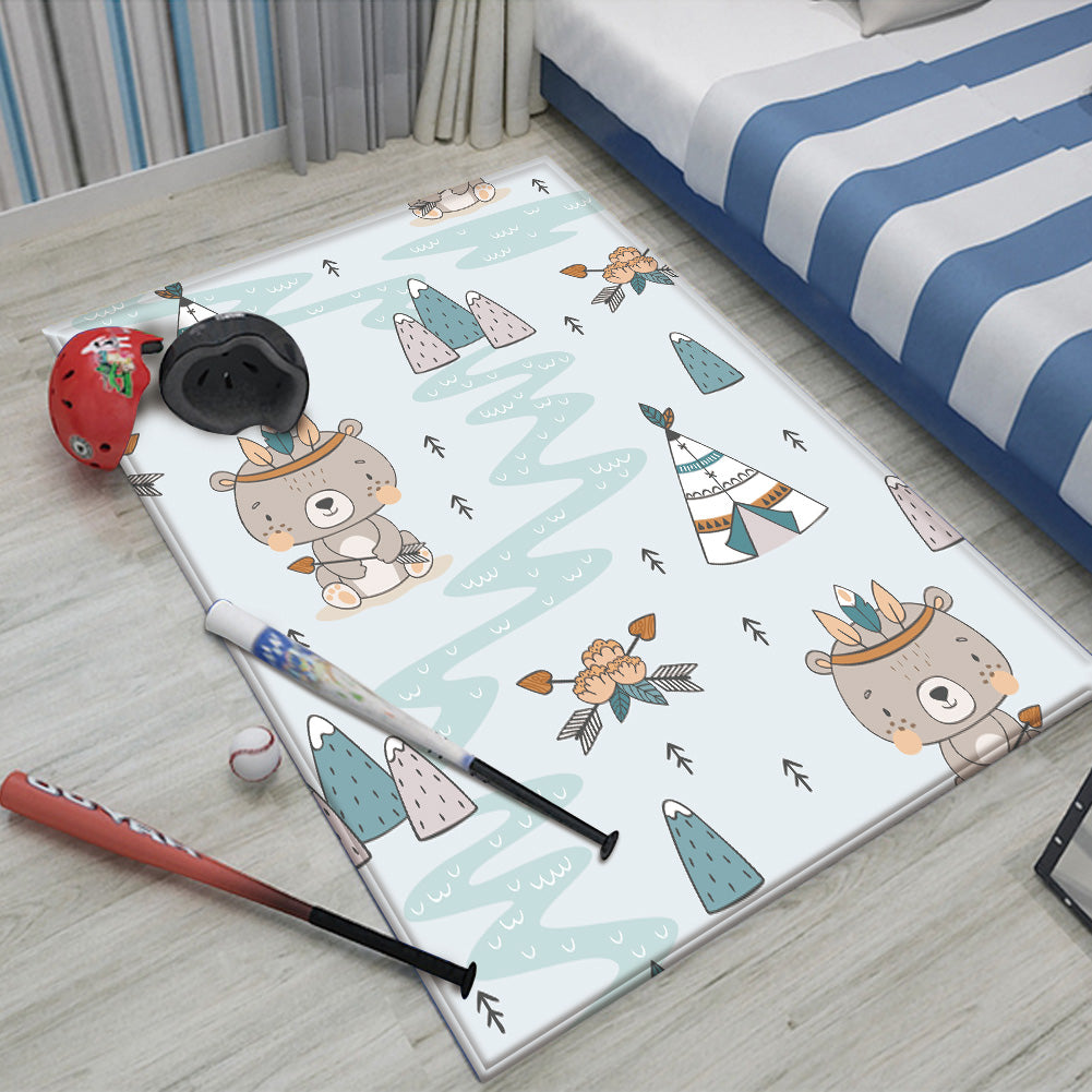 Nursery Cartoon Style Rectangle Area Rug