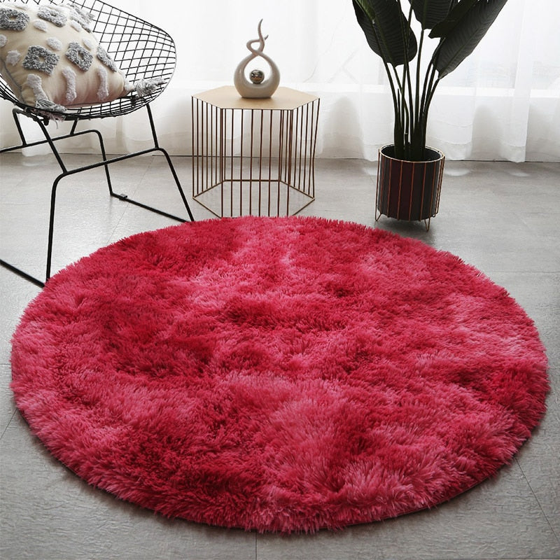 Fluffy Thick Area Round Rug