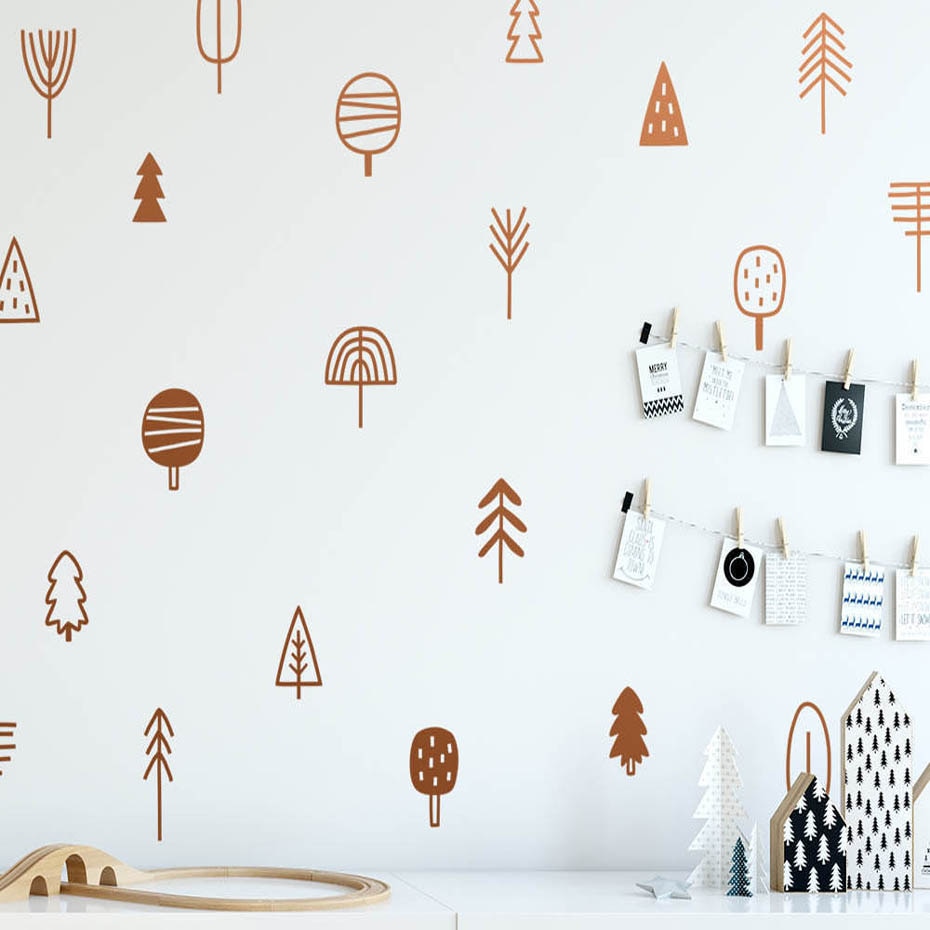 Nordic Woodland Trees Wall Decals