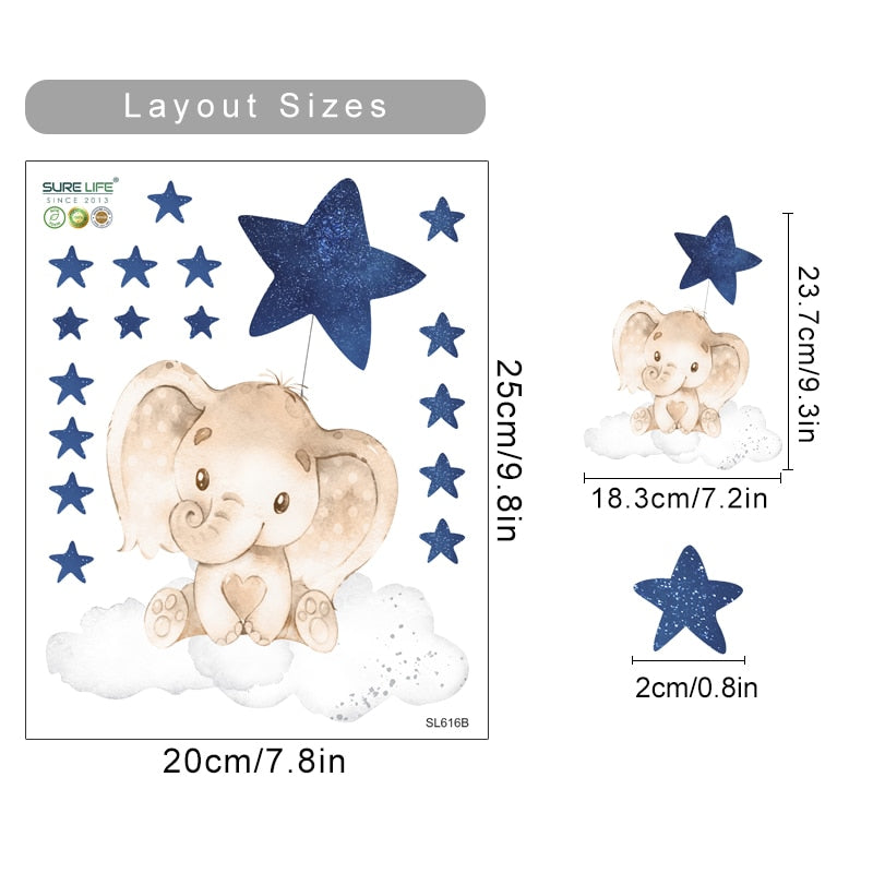 Moon Star Animals Wall Decals