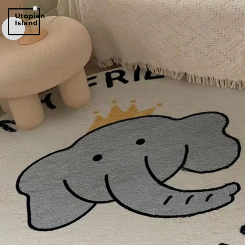 Area Round Rug Animal Friends