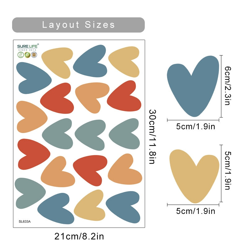 Cartoon Wall Decals Colorful Heart