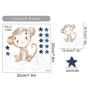 Moon Star Animals Wall Decals