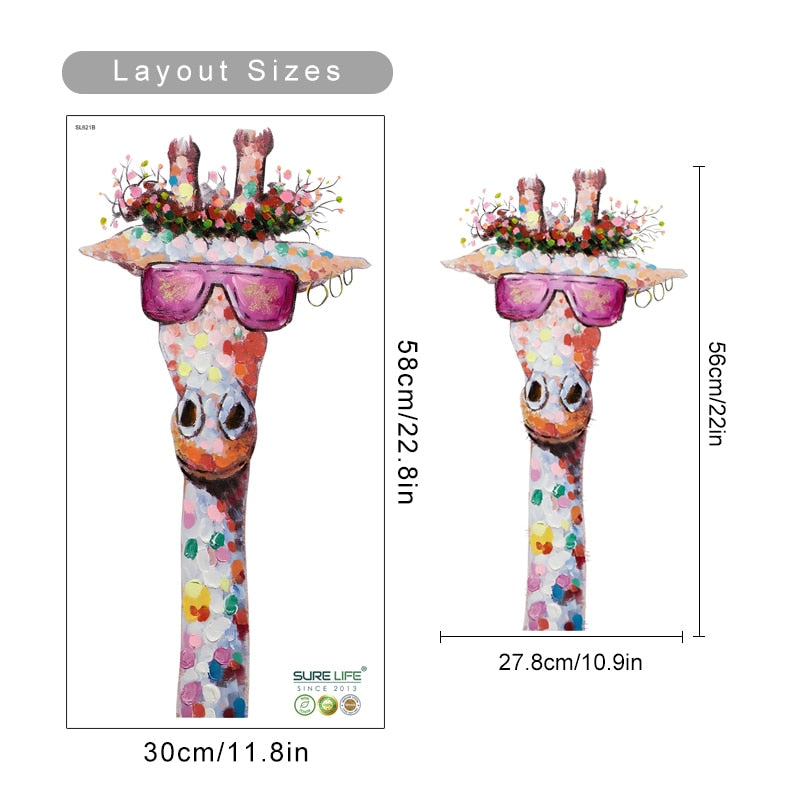 Cool Giraffe Family Wall Decals